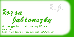rozsa jablonszky business card